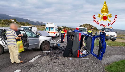 La scena dell'incidente al bivio per Birori