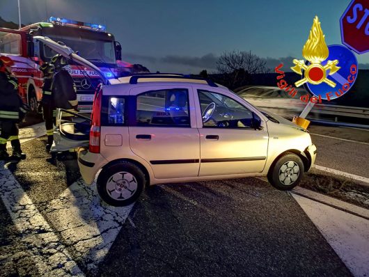 La scena dell'incidente nei pressi di Bonorva