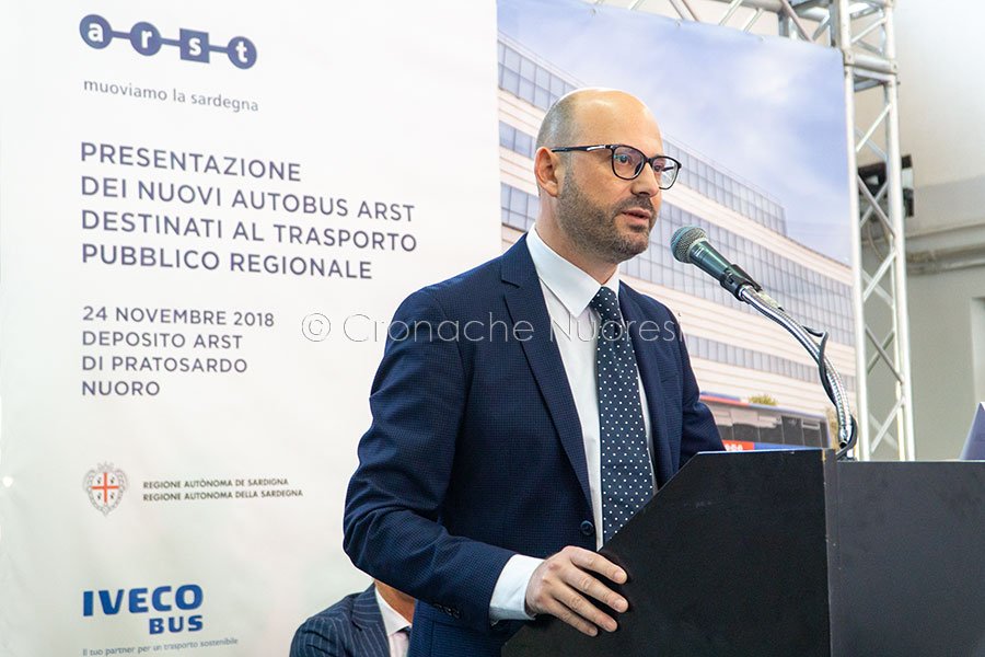 L'assessore ai Trasporti Carlo Careddu a Nuoro (foto S.Novellu)