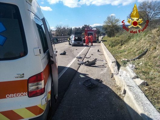 La scena dell'incidente sulla 131