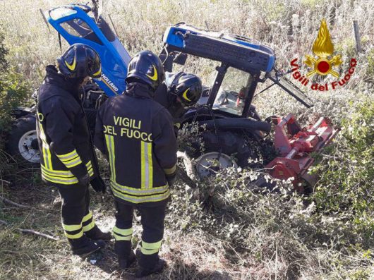 I VVFF sul luogo dell'incidente