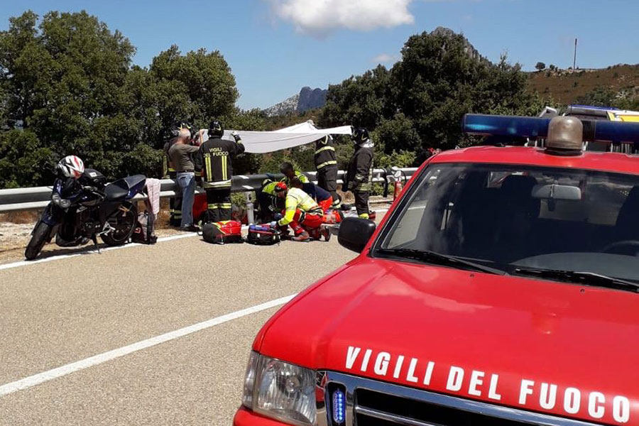 La scena dell'incidente sulla Statale 125