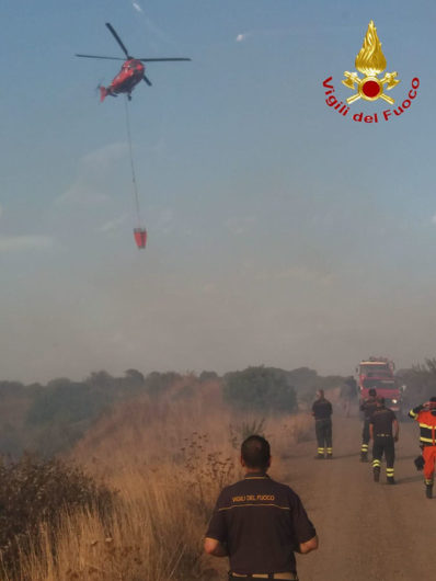 L'intervento dei Vigili del fuoco nelle campagne dei Dualchi
