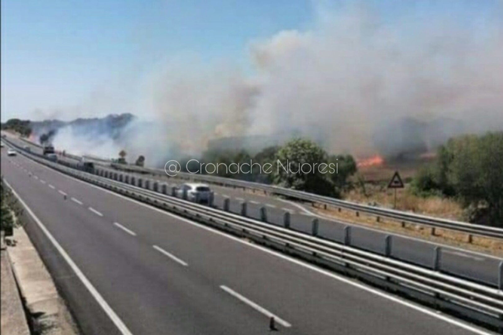L'incendio nella zona di Santa Cristina