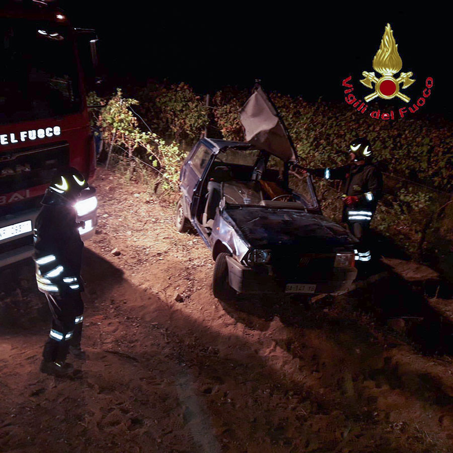 La Fiat Panda del pensionato dopo l'incidente