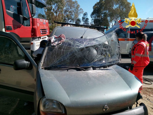 La scena dell'incidente sulla Statale 125