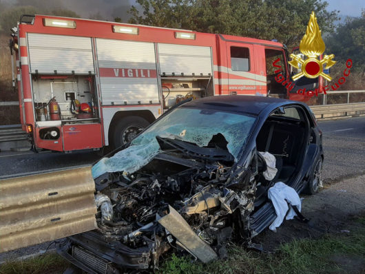 La Fiat Punto dopo l'incidente