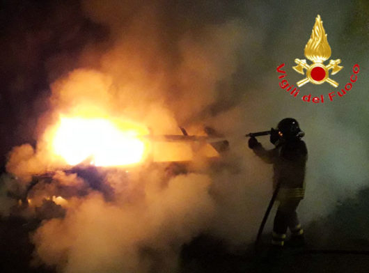 L'intervento di Vigili del fuoco