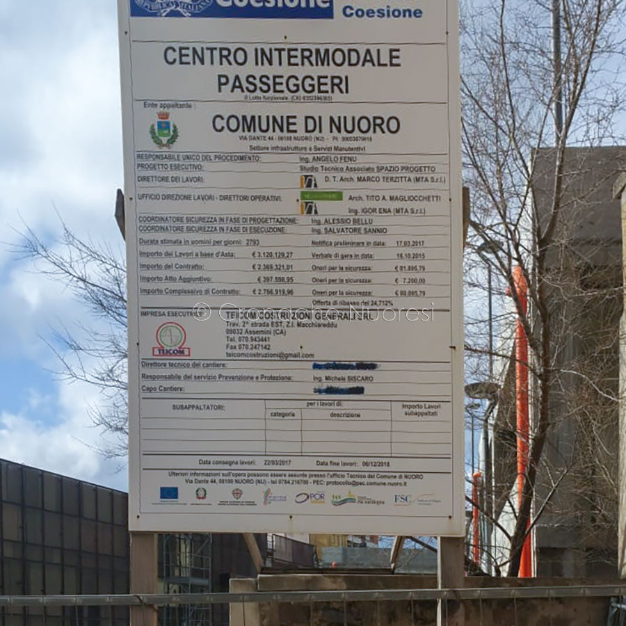 Nuoro. Ditta appaltatrice dei lavori al Centro intermodale sparisce senza pagare i fornitori (foto S.Meloni)