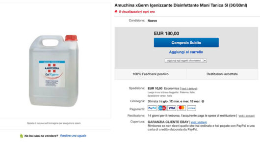 Offerta di Amuchina in confezione da 5 lt