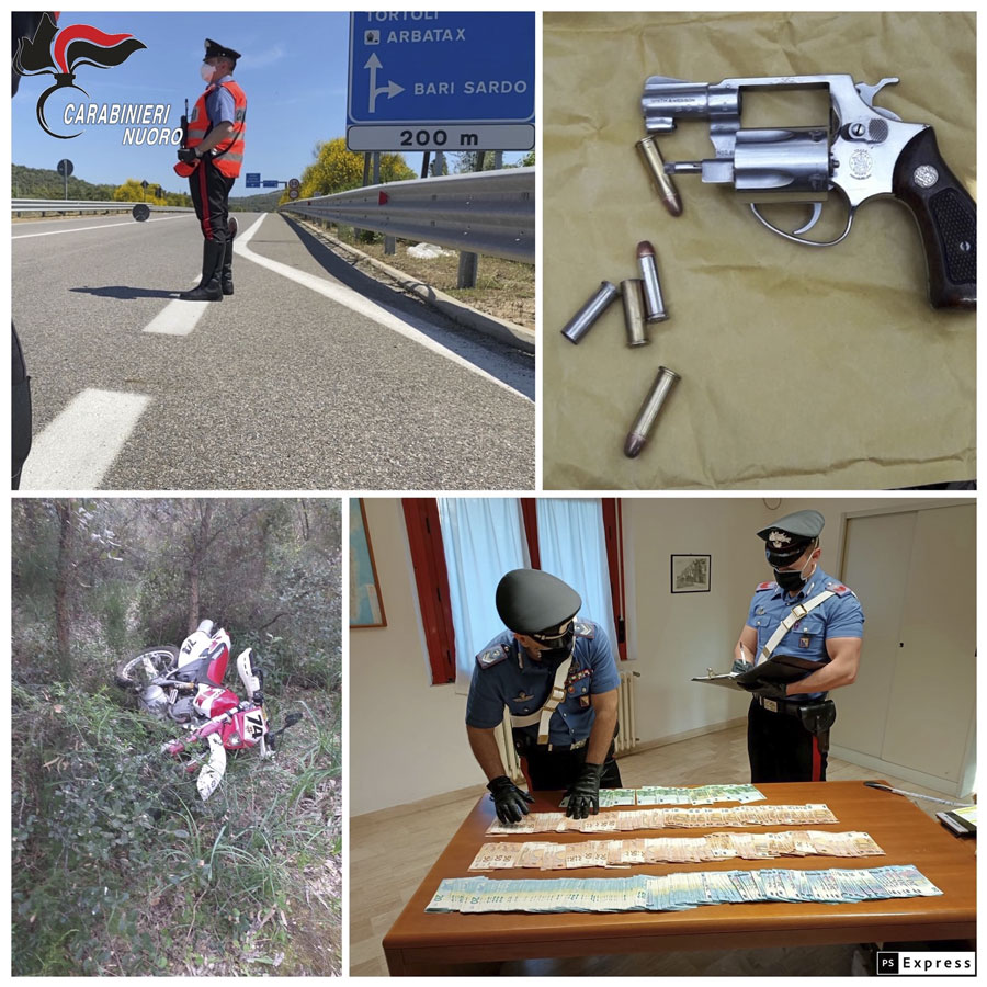 Il ritrovamento dei soldi , della pistola e del motorino