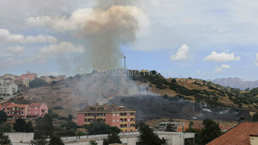 L'incendi di oggi a Nuoro (foto di una lettrice)
