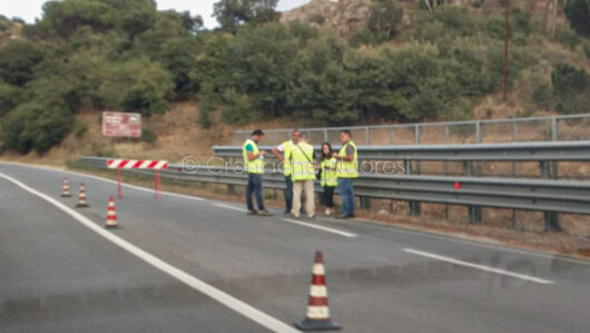Deviazioni nei giorni scorsi all'altezza dello svincolo per Prato Sardo (foto S.Novellu)