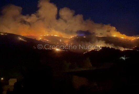 L'incendio a Su Berrinau visto da Prato Sardo