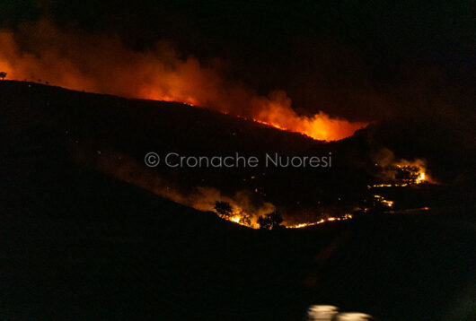 Nuoro. Pauroso incendio Su Berrinau (foro S.Novellu)