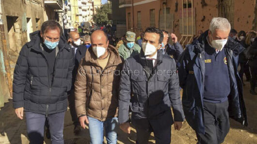 Boccia, Ciccolini, Lampis e Borrelli durante il sopralluogo a Bitti