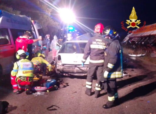 La scena dell'incidente mortale