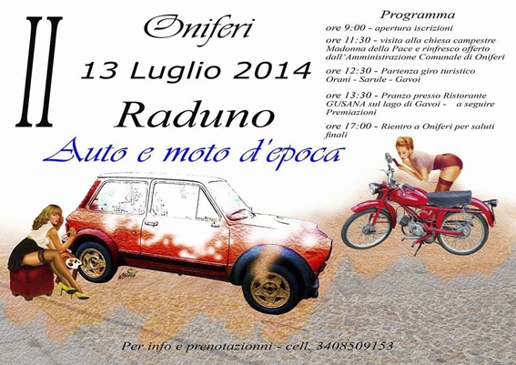 Appuntamento a Oniferi per collezionisti e appassionati di auto e moto d'epoca