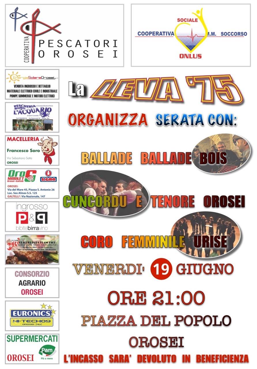Orosei: La leva del "75 organizza una serata di beneficenza