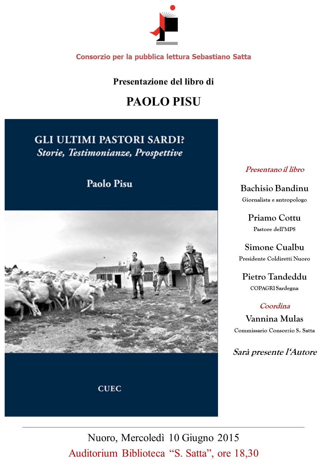 Mercoledì alla biblioteca Satta presentazione del libro "Gli ultimi pastori sardi"