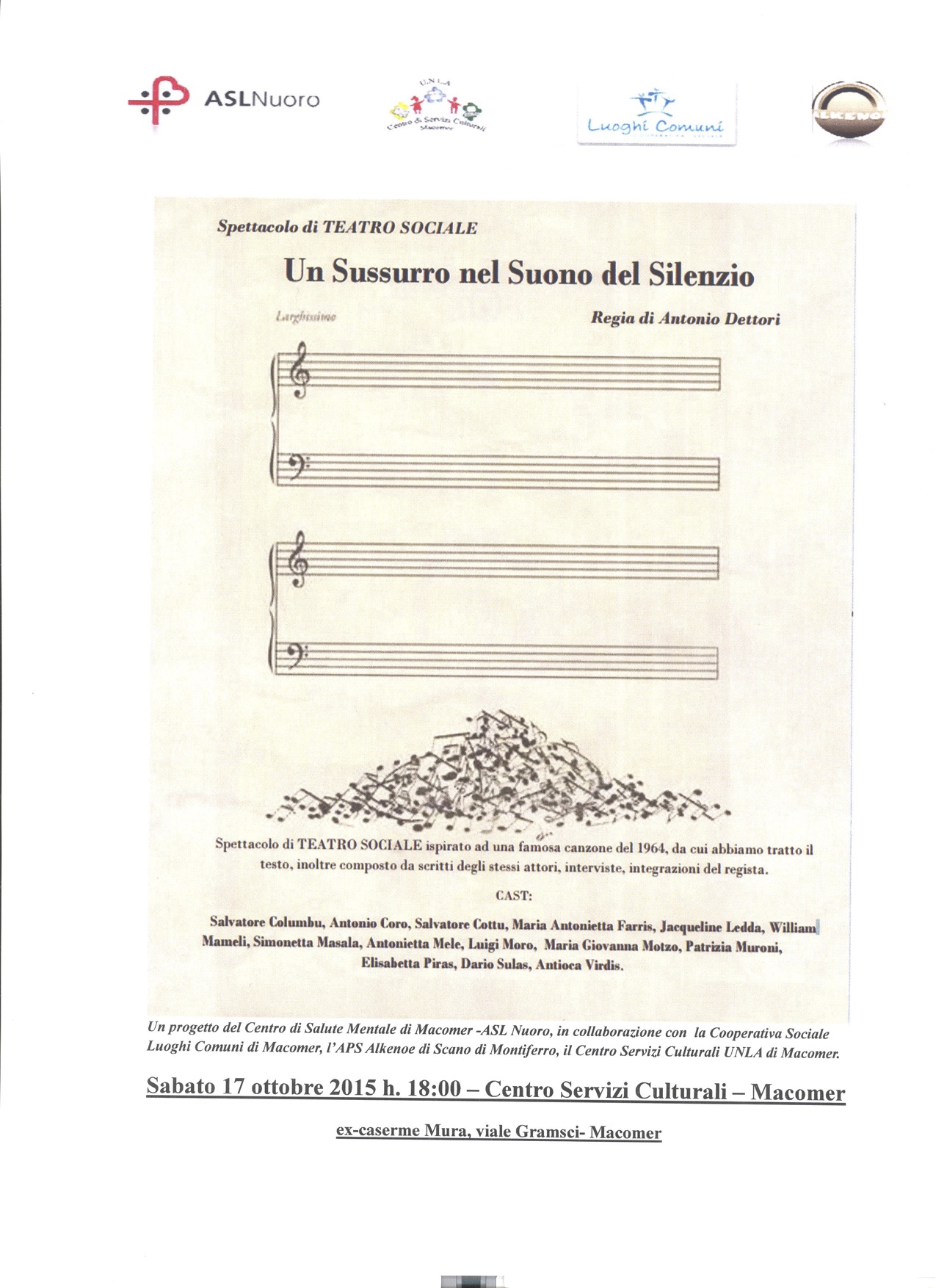 ASL: spettacolo del Centro Salute Mentale a Macomer