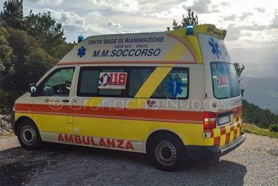 L'ambulanza nei pressi del Monte Tuttavista