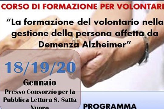 Alzheimer  A Nuoro il Primo corso per volontari