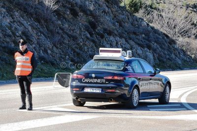 Un posto di blocco dei Carabinieri