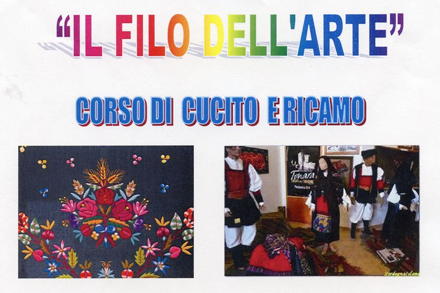 “Il filo dell’arte” un corso di cucito e ricamo a Tonara