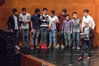 La premiazione all'Eliseo dei giovani campioni nuoresi (foto S.Novellu)