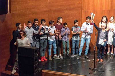 La premiazione all'Eliseo dei giovani campioni nuoresi (foto S.Novellu)