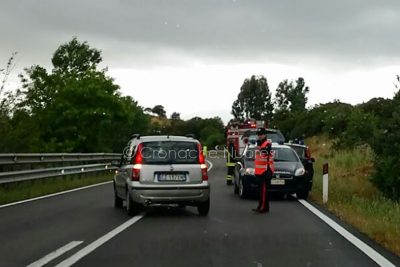 I traffico sulla SS 129 subito dopo l'Incidente (foto VdF)