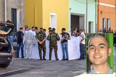 La scena del delitto di Orune e un ritratto di Gianluca Monni