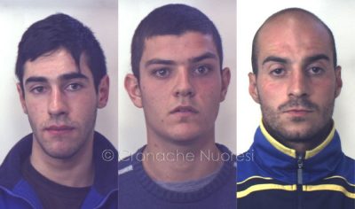 Gli arrestati: Enrico Paolo Pinna, Alberto Cubeddu e Antonio Zappareddu