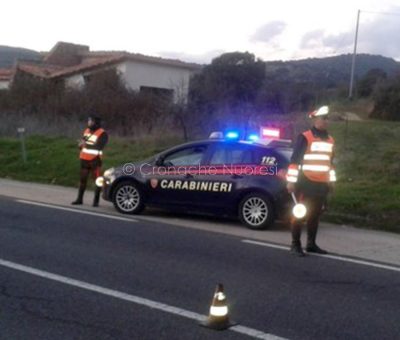 Un posto di blocco dei Carabinieri