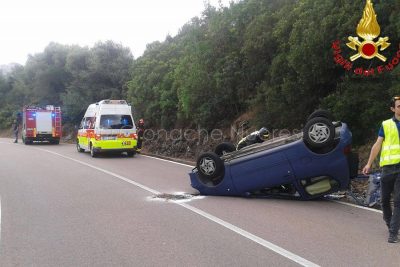 La Fiat 600 dopo l'incidente (foto Vdf)