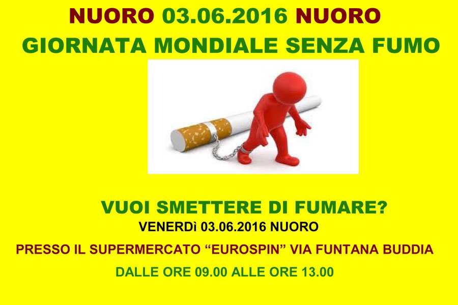 Venerdì 3 Giugno la “Giornata mondiale senza fumo”