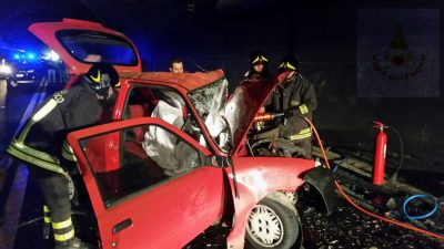 L'auto della vittima (foto Cronache Nuoresi)