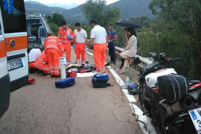 Il personale 118 sul luogo dell'incidente