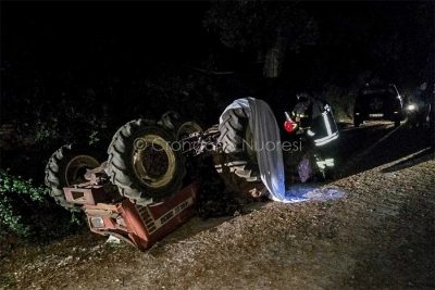 Il trattore subito dopo l'incidente