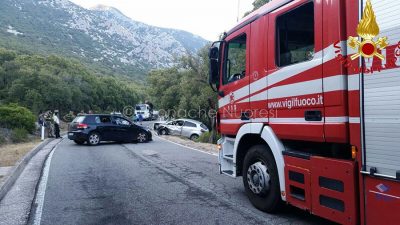 La scena dell'incidente alle porte di Cala Gonone