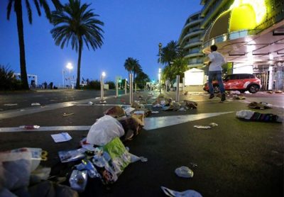 Un'immagine dell'attentato di Nizza