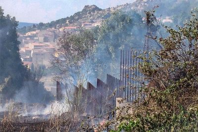 Sarule, il fuoco minaccia le Case (foto Angius)