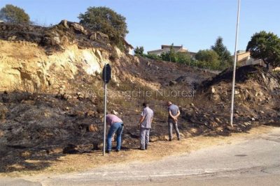 Sarule, il fuoco minaccia le Case (foto Angius)