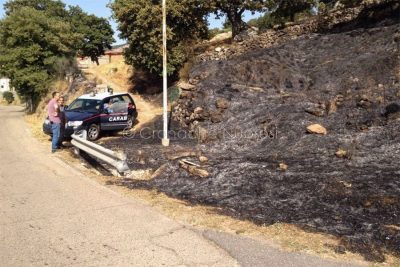 Sarule, il fuoco minaccia le Case (foto Angius)