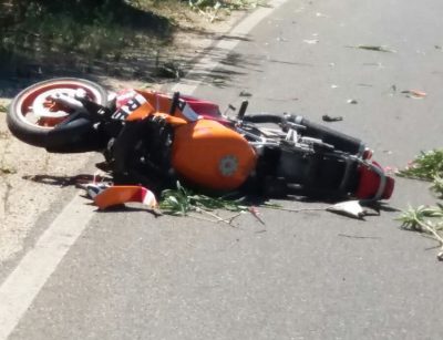 La Honda CBR600 dopo l'incidente