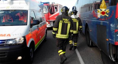 I vigili del Fuoco impegnati nelle operazioni