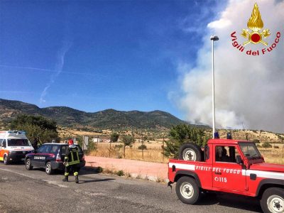 L'Incendio nelle campagne tra Bolotana e Illorai