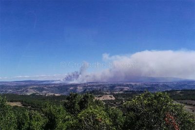 L'incendio nelle campagne del Montiferru (foto Annamaria Angioi)
