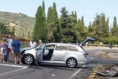 La station wagon dopo l'incidente